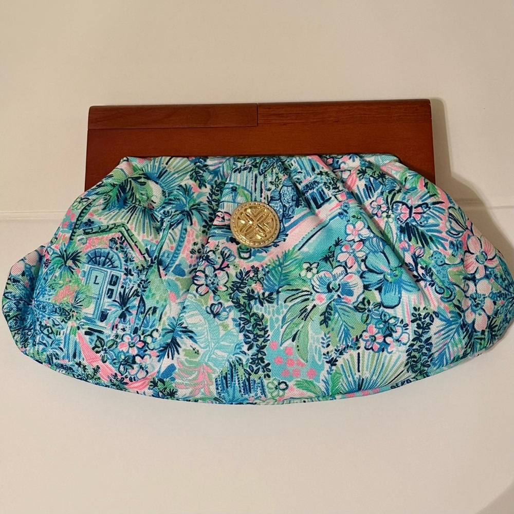 LILLY PULITZER GWP EXCLUSIVE Bermuda Clutch Lilly's House Print NEW